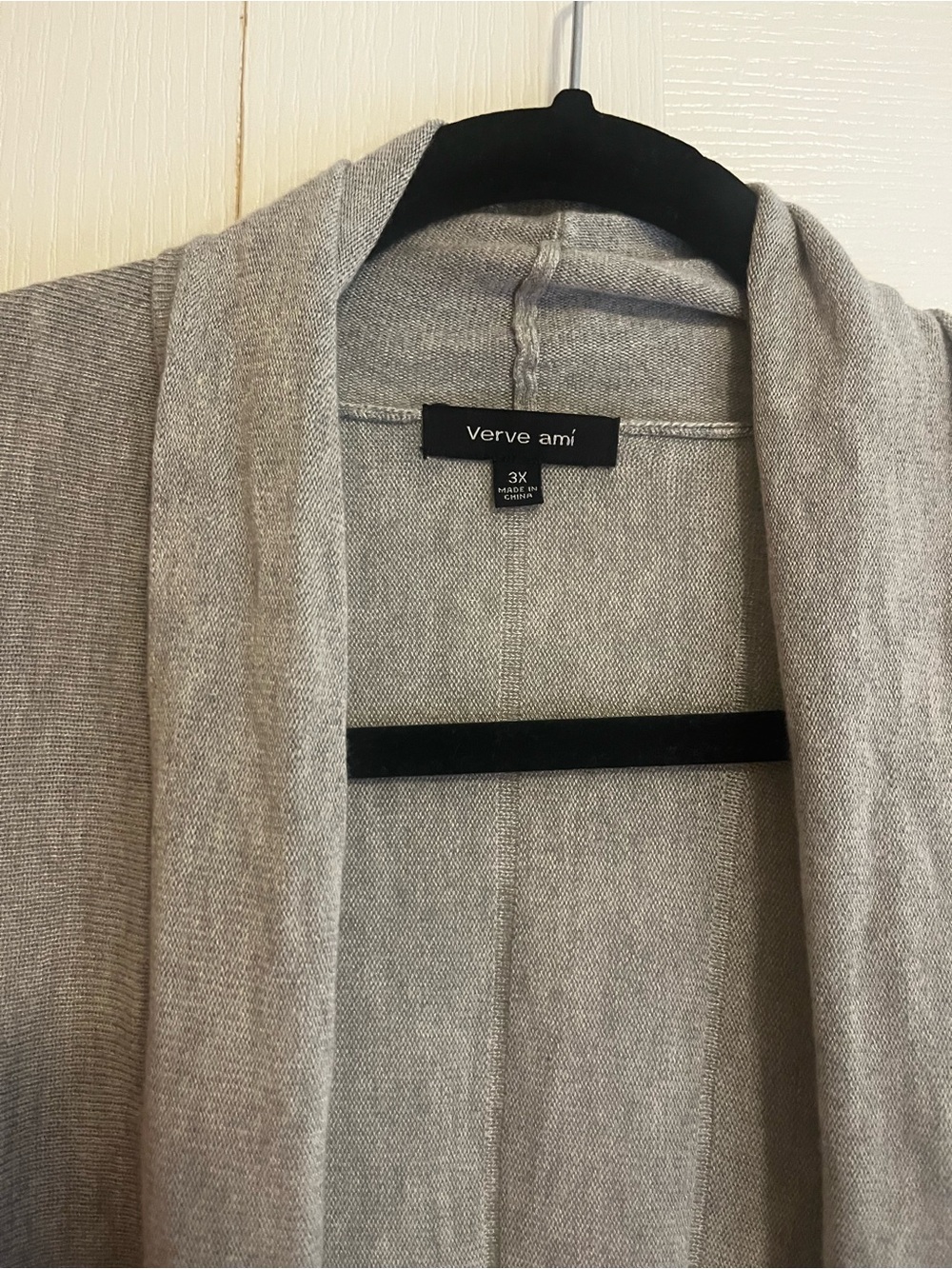 Verve ami Light Gray Shawl Collar Cardigan